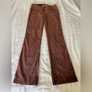Bebe Y2K Chocolate Brown Velour Boho Pants